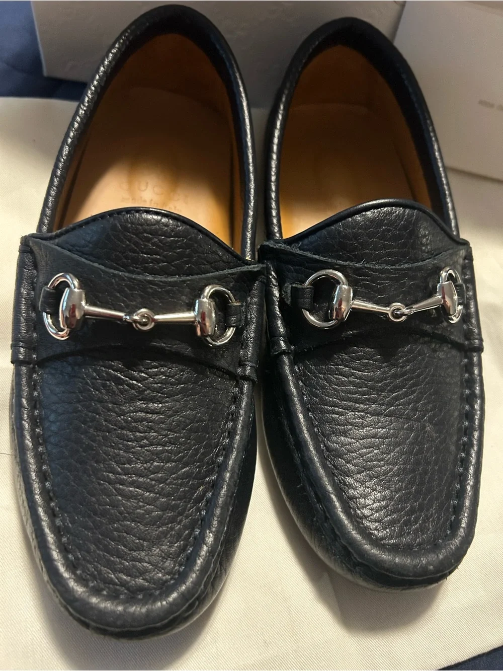 Gucci Boys Driving Horsebit Loafers Black